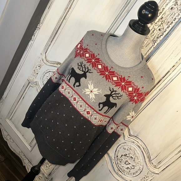 CHAPS 50’s Alpine Look Cozy 100% Cotton Pullover Sweater Mountain Chic Retro - Picture 3 of 13